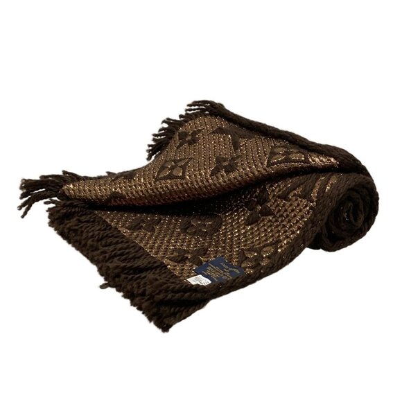 Auth LOUIS VUITTON Eschar Progo Mania Shine M71383 Maroon Others - IS1221 Scarf - Picture 3 of 5